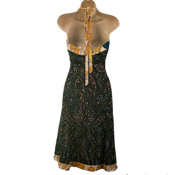 ISSA London Silk Jersey Multi-color Halter Dress  US Size 6 Bombshell Tie-Neck - Picture 3 of 13